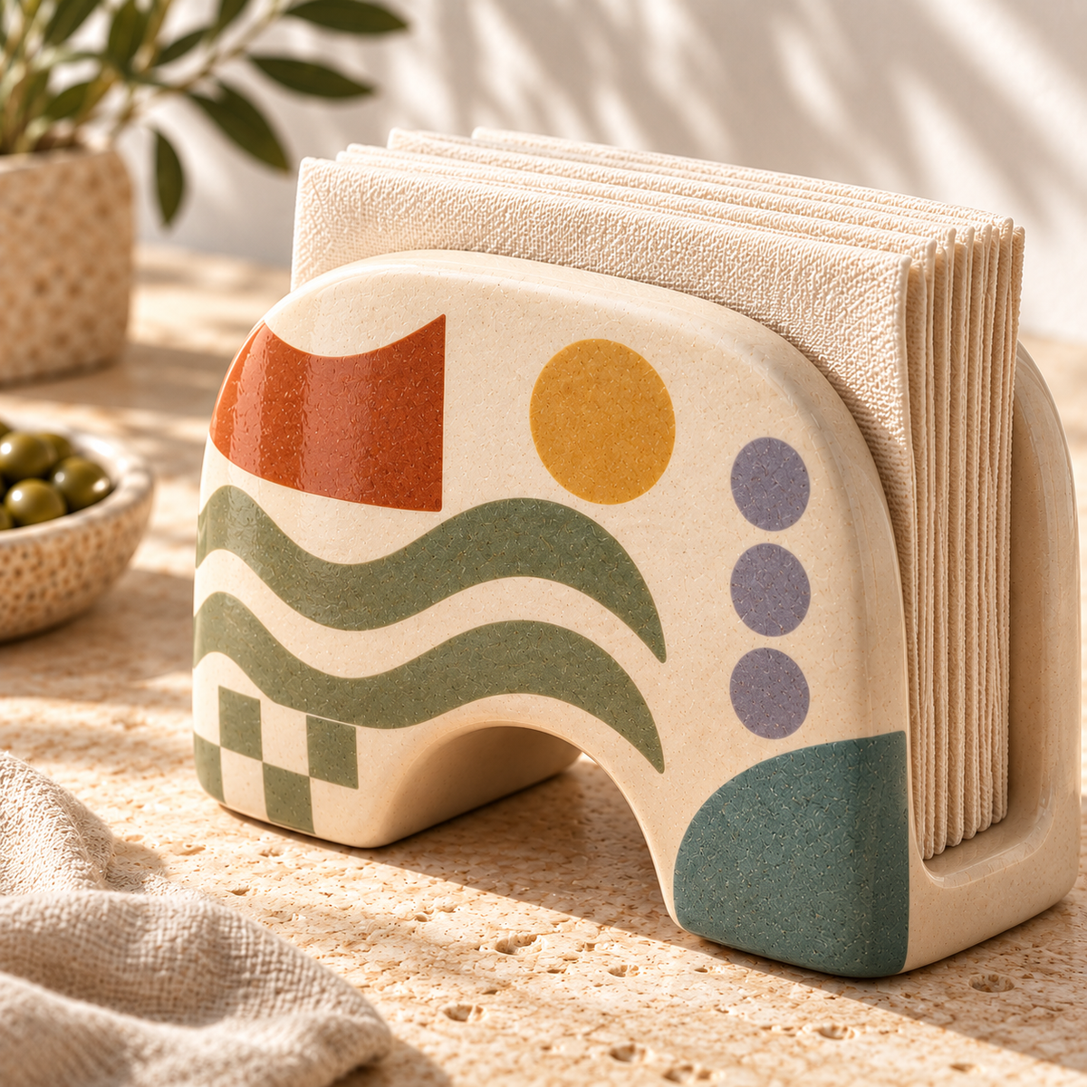 Healvival® Earthen Geo Arched Napkin Holder