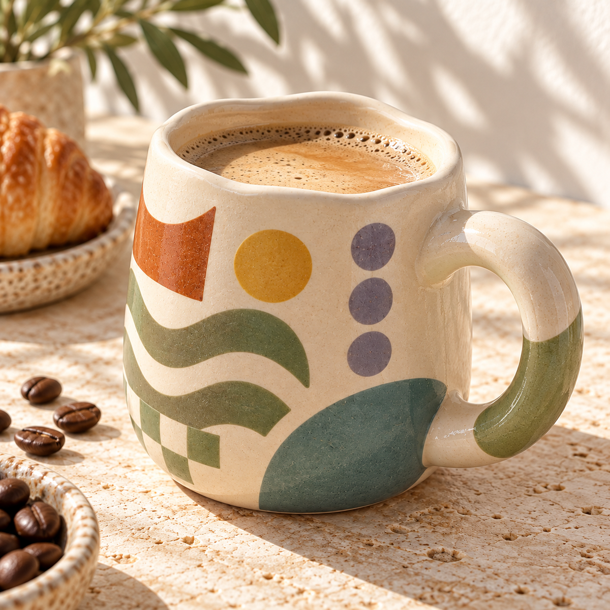 Healvival® Earthen Geo Vintage Geometric Coffee Mug