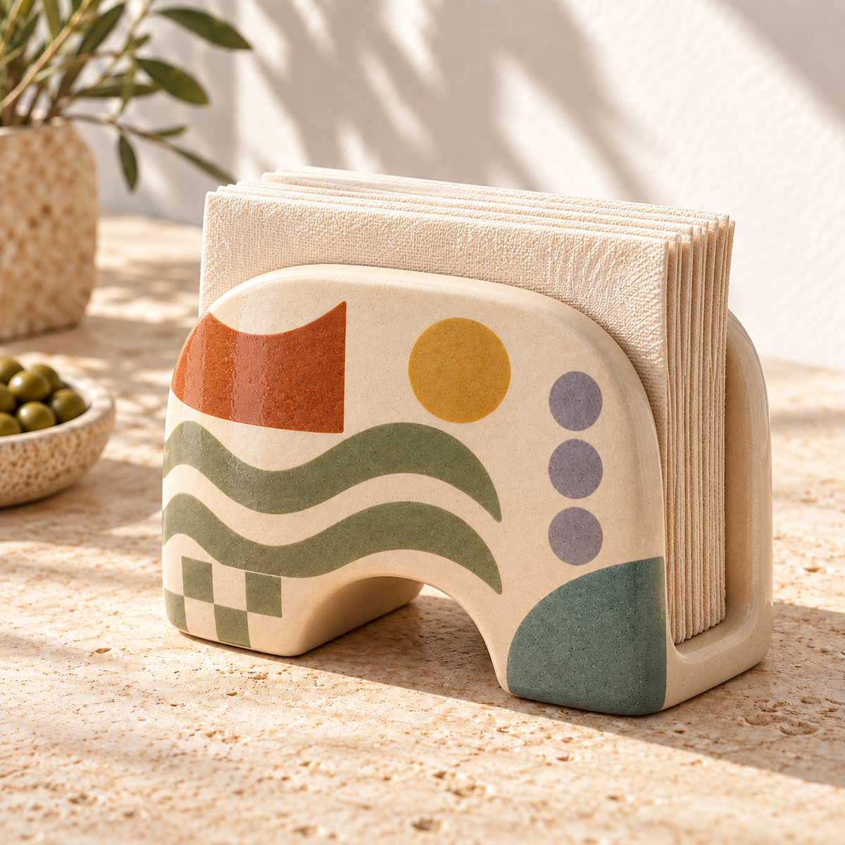 Healvival® Earthen Geo Arched Napkin Holder