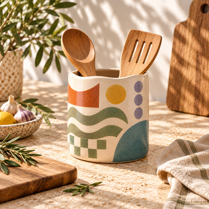Healvival® Earthen Geo Kitchen Utensil Holder