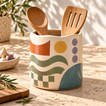 Healvival® Earthen Geo Kitchen Utensil Holder